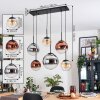 Gastor Suspension, Boule lumineuse, Suspension Ambre, Chrome, Clair, Cuivré, Fumé, 6 lumières