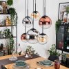 Gastor Suspension, Boule lumineuse, Suspension Ambre, Chrome, Clair, Cuivré, Fumé, 6 lumières