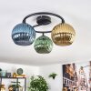 Koyoto Plafonnier, Boule lumineuse Bleu, Or, Vert, 3 lumières