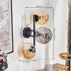 Gastor Boule lumineuse, Applique murale Ambre, Fumé, 3 lumières