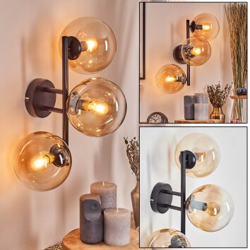 Gastor Boule lumineuse, Applique murale Ambre, Clair, 3 lumières