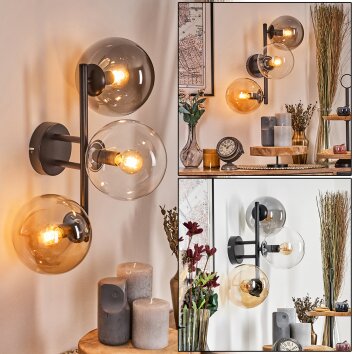 Gastor Boule lumineuse, Applique murale Ambre, Clair, Fumé, 3 lumières