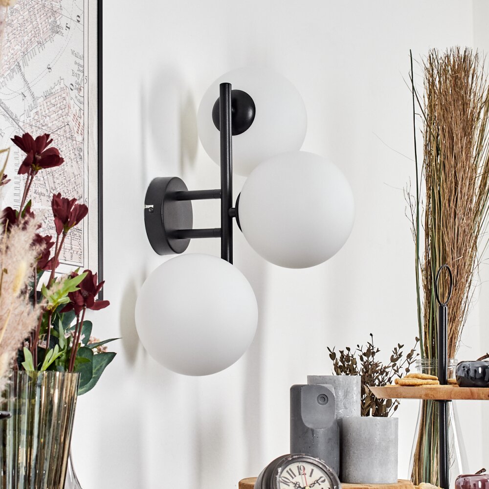 Gastor Boule lumineuse, Applique murale Blanc, 3 lumières
