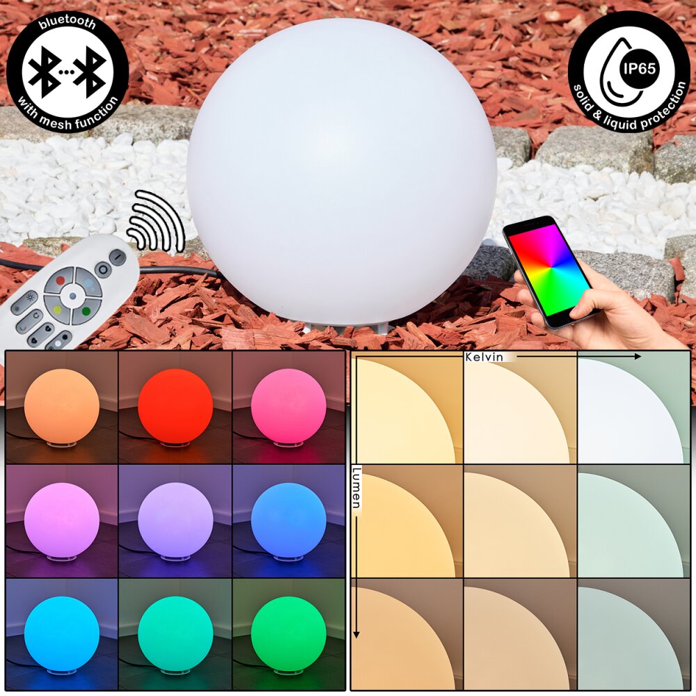 Ilorn Boule lumineuse, Borne lumineuse, Eclairage de chemin LED Blanc, 1 lumière, Télécommandes main product photo