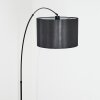 Soungou Lampadaire, Lampadaires arc Noir, 1 lumière, Abat-jour en tissu
