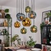 Ripoll Suspension, Boule lumineuse, Suspension Écru, Noir, 8 lumières