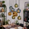 Ripoll Suspension, Boule lumineuse, Suspension Écru, Noir, 8 lumières
