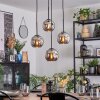 Ripoll Suspension, Boule lumineuse, Suspension grappe Chrome, Fumé, 4 lumières