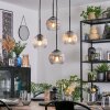 Koyoto Suspension, Boule lumineuse, Suspension grappe Ambre, Clair, Fumé, 4 lumières