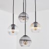 Koyoto Suspension, Boule lumineuse, Suspension grappe Ambre, Clair, Fumé, 4 lumières