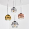 Ripoll Suspension, Boule lumineuse, Suspension grappe Or, Clair, Cuivré, Fumé, 4 lumières