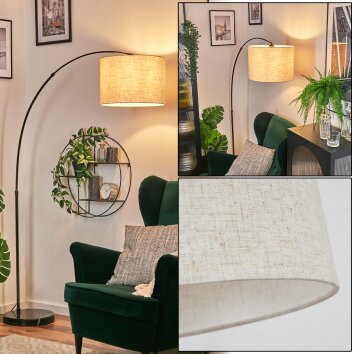 Bassagoda Lampadaire, Lampadaires arc Chrome, Noir, 1 lumière