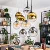 Gastor Suspension, Boule lumineuse, Suspension Ambre, Or, Clair, Fumé, 8 lumières