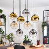 Gastor Suspension, Boule lumineuse, Suspension Ambre, Or, Clair, Fumé, 8 lumières