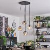 Ripoll Suspension, Boule lumineuse, Suspension grappe Ambre, Clair, Fumé, 4 lumières