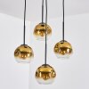 Ripoll Suspension, Boule lumineuse, Suspension grappe Or, Clair, 4 lumières