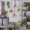 Ripoll Suspension, Boule lumineuse, Suspension grappe Chrome, Or, Clair, Cuivré, Fumé, 4 lumières
