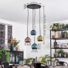 Koyoto Suspension, Boule lumineuse, Suspension grappe Bleu, Or, Cuivré, 4 lumières