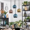 Koyoto Suspension, Boule lumineuse, Suspension grappe Bleu, Or, Cuivré, 4 lumières