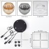 Ripoll Suspension, Boule lumineuse, Suspension grappe Ambre, Clair, Fumé, 4 lumières