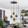 Ripoll Suspension, Boule lumineuse, Suspension grappe Bleu, Or, Vert, 4 lumières
