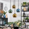Ripoll Suspension, Boule lumineuse, Suspension grappe Bleu, Or, Vert, 4 lumières