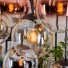Gastor Suspension, Boule lumineuse, Suspension Ambre, Chrome, Clair, Cuivré, Fumé, 8 lumières