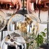 Gastor Suspension, Boule lumineuse, Suspension Ambre, Chrome, Clair, Cuivré, Fumé, 8 lumières