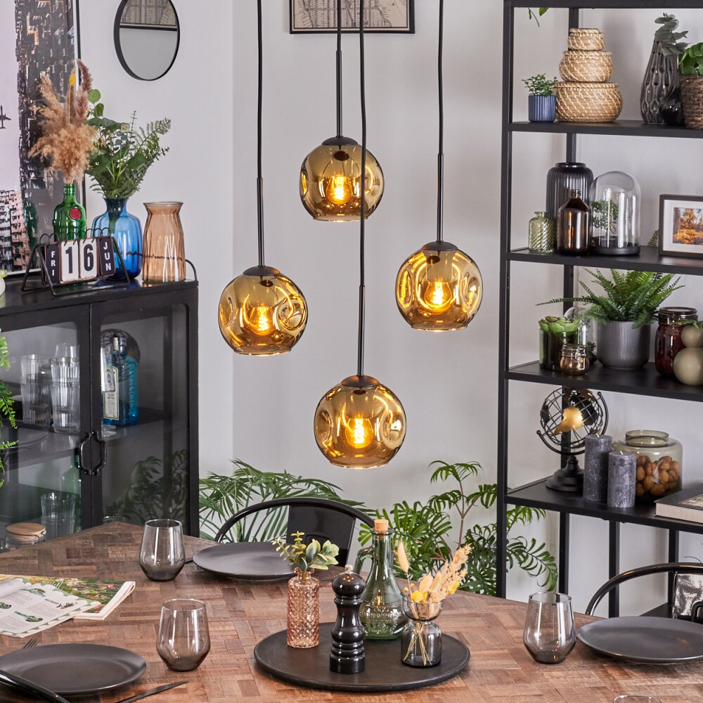 Ripoll Suspension, Boule lumineuse, Suspension grappe Or, 4 lumières main product photo