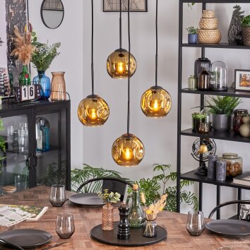 Ripoll Suspension, Boule lumineuse, Suspension grappe Or, 4 lumières