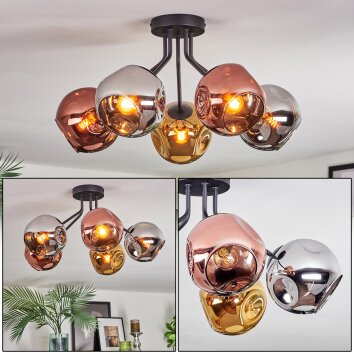 Ripoll Plafonnier, Boule lumineuse Chrome, Or, Cuivré, Fumé, 5 lumières Ripoll Plafonnier, Boule lumineuse Chrome, Or, Cuivré, Fumé, 5 lumières