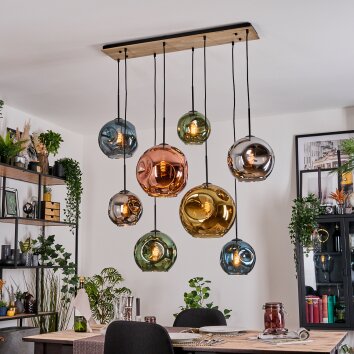 Ripoll Suspension, Boule lumineuse, Suspension Écru, Noir, 8 lumières Ripoll Suspension, Boule lumineuse, Suspension Écru, Noir, 8 lumières