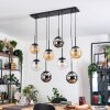 Gastor Suspension, Boule lumineuse, Suspension Ambre, Chrome, Clair, Fumé, 8 lumières