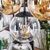 Gastor Suspension, Boule lumineuse, Suspension Ambre, Chrome, Clair, Fumé, 8 lumières