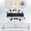 Gastor Suspension, Boule lumineuse, Suspension Ambre, Chrome, Clair, Fumé, 8 lumières
