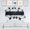 Gastor Suspension, Boule lumineuse, Suspension Ambre, Chrome, Clair, Fumé, 8 lumières
