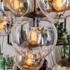 Gastor Suspension, Boule lumineuse, Suspension Ambre, Chrome, Clair, Fumé, 8 lumières