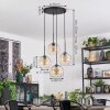 Koyoto Suspension, Boule lumineuse, Suspension grappe Ambre, Clair, 4 lumières