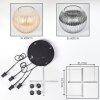 Koyoto Suspension, Boule lumineuse, Suspension grappe Ambre, Clair, Fumé, 4 lumières