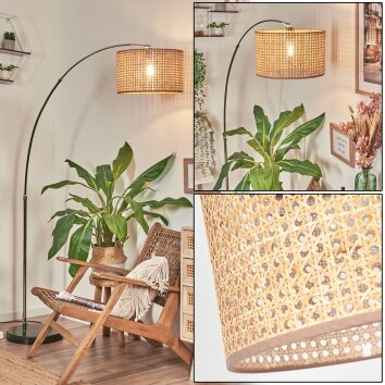 Barcos Lampadaire, Lampadaires arc Chrome, Noir, 1 lumière