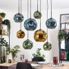 Ripoll Suspension, Boule lumineuse, Suspension Écru, Noir, 8 lumières