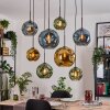 Ripoll Suspension, Boule lumineuse, Suspension Écru, Noir, 8 lumières