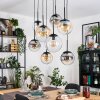 Gastor Suspension, Boule lumineuse, Suspension Ambre, Clair, Fumé, 8 lumières