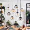Gastor Suspension, Boule lumineuse, Suspension Ambre, Clair, Fumé, 8 lumières