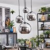 Koyoto Suspension, Boule lumineuse, Suspension grappe Chrome, Fumé, 4 lumières