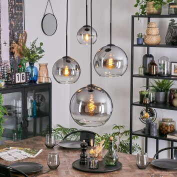 Koyoto Boule lumineuse, Suspension grappe Clair, Fumé, 4 lumières