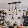 Gastor Suspension, Boule lumineuse, Suspension Ambre, Chrome, Clair, Fumé, 8 lumières