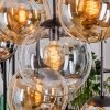 Gastor Suspension, Boule lumineuse, Suspension Ambre, Chrome, Clair, Fumé, 8 lumières