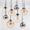 Gastor Suspension, Boule lumineuse, Suspension Ambre, Chrome, Clair, Fumé, 8 lumières