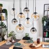 Gastor Suspension, Boule lumineuse, Suspension Ambre, Clair, Fumé, 8 lumières